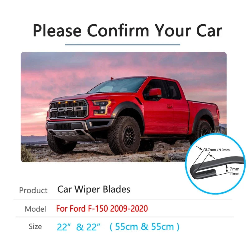 Ford F-150 Front Windshield Wiper Blades (2009-2020) All-Weather - image 2