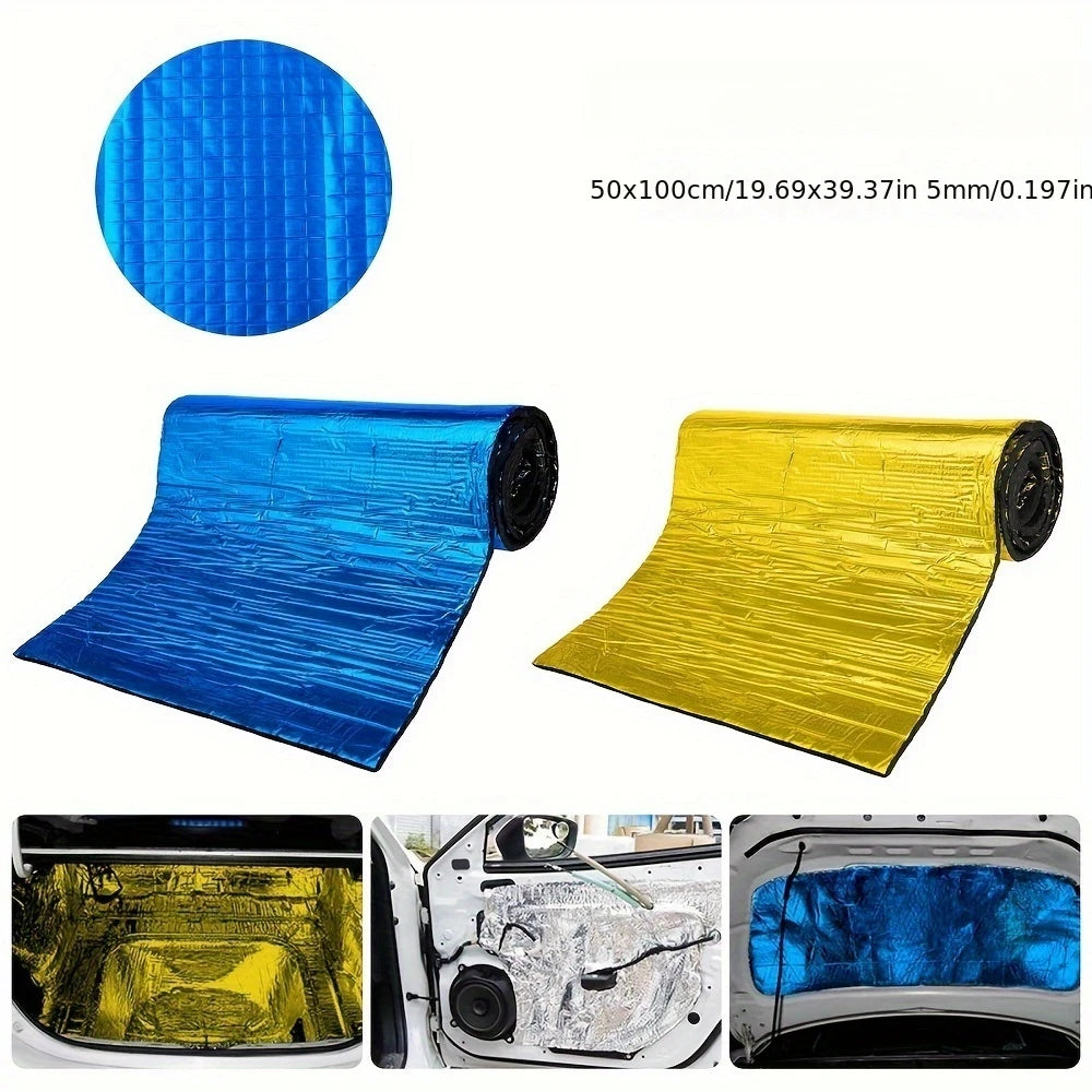 Aluminium foil insulation pads, self adhesive car hood heat and sound shield
