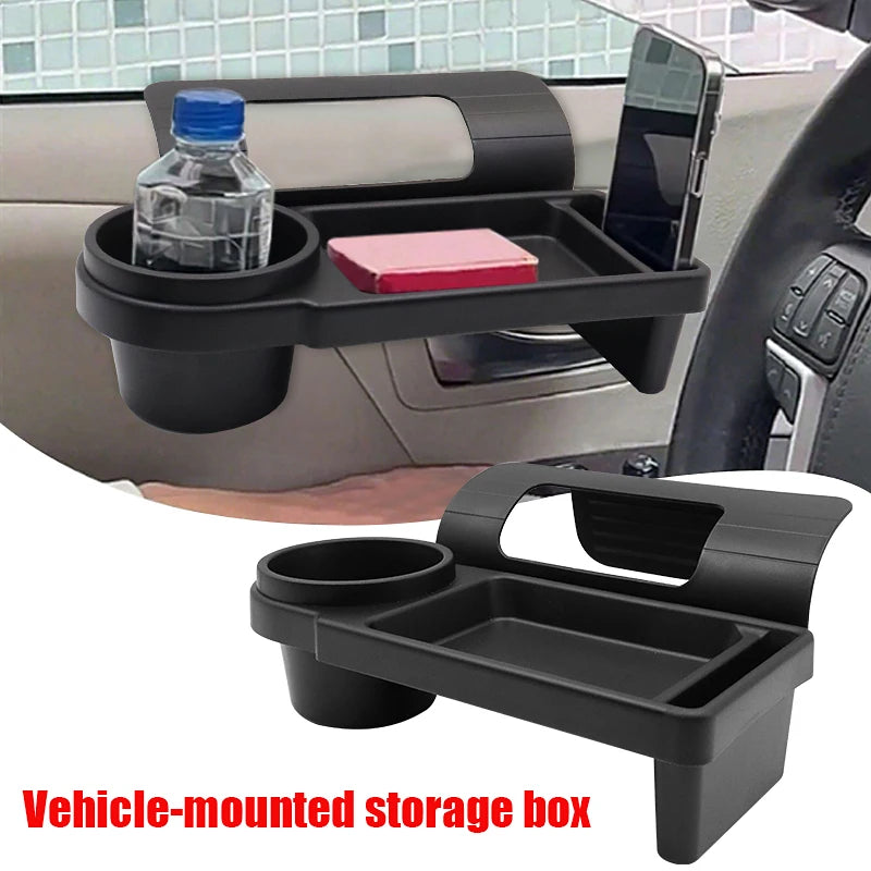 Car Organizer Box With Cup Holder Drink Holder Side Door Window Phone Slot Hanging Storage Rack For Vehicle Interior Accessories