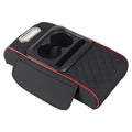 Car Armrest Storage Box, Car Center Console Organizer, Armrest Heightening Cushion with Cup Holder Armrest Storage Organizer Box