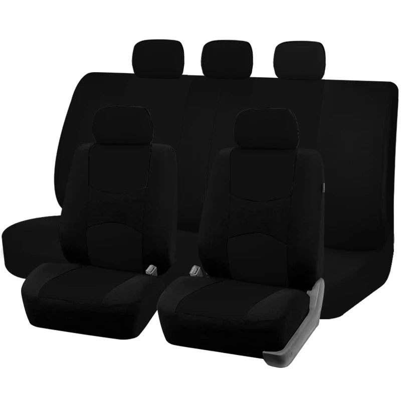 Two-Tone Polyester Car Seat Cover Set for Cars, SUVs and Vans