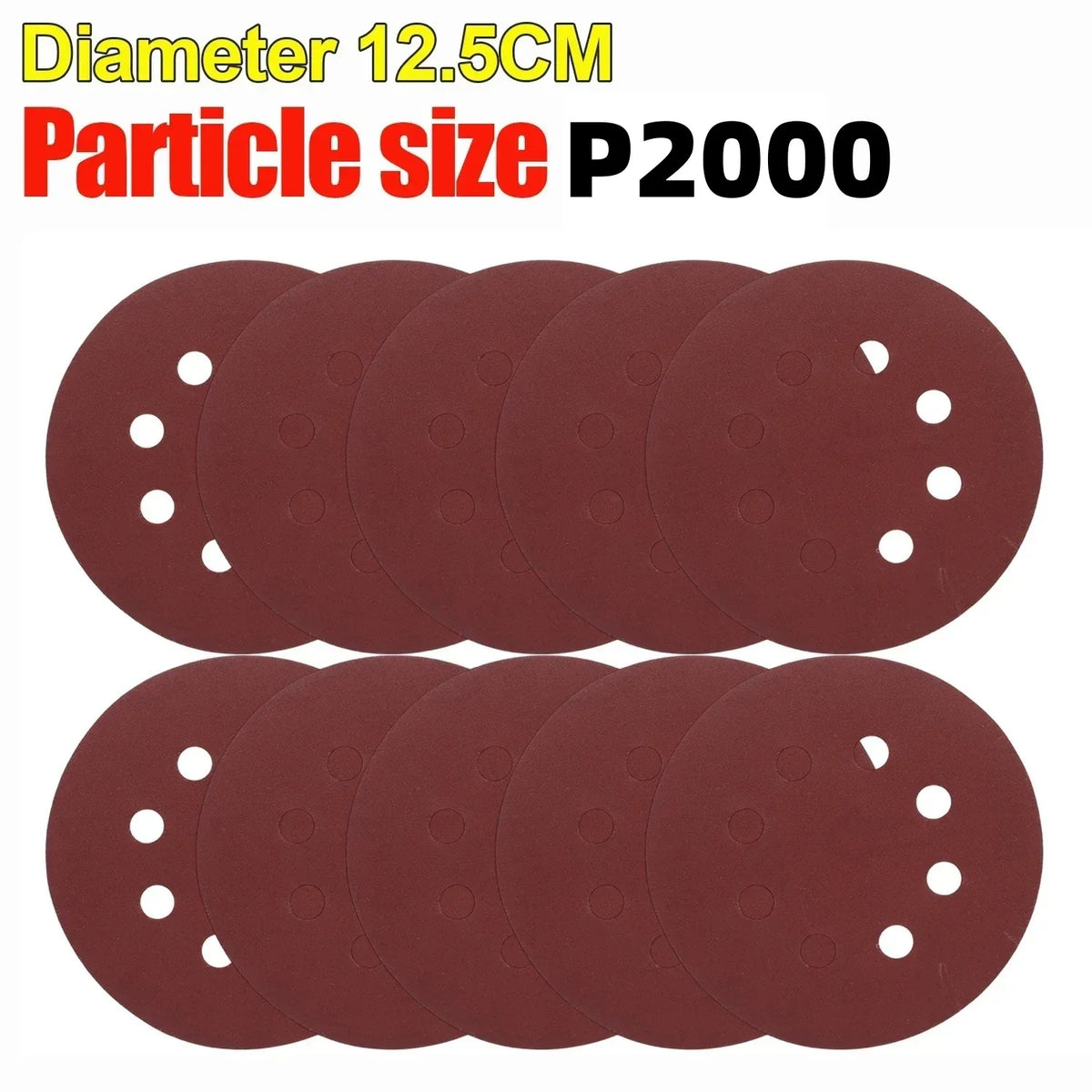Universal 8-Hole 125mm Sanding Discs for Metal Wood and Glass 40-3000 Grit