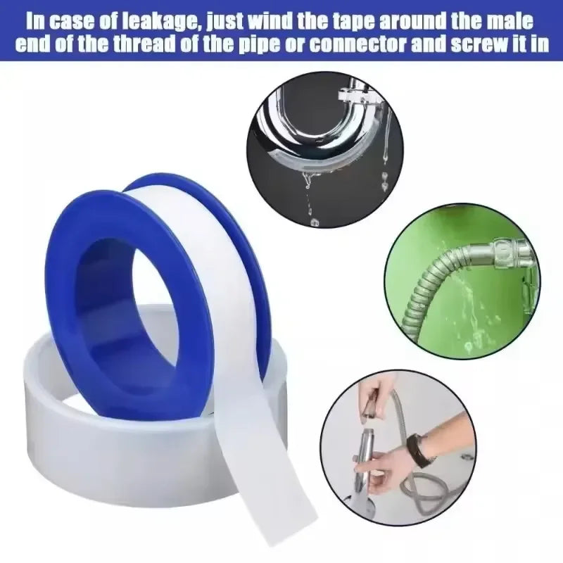 PTFE Thread Seal Tape Rolls – Plumbing & Pipe Sealing, 1–20 Pack