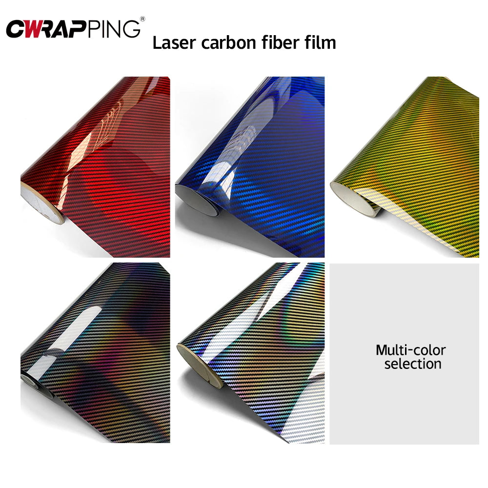 Laser Rainbow Carbon Fiber Car Vinyl Wrap - Bubble-Free Waterproof - image 6