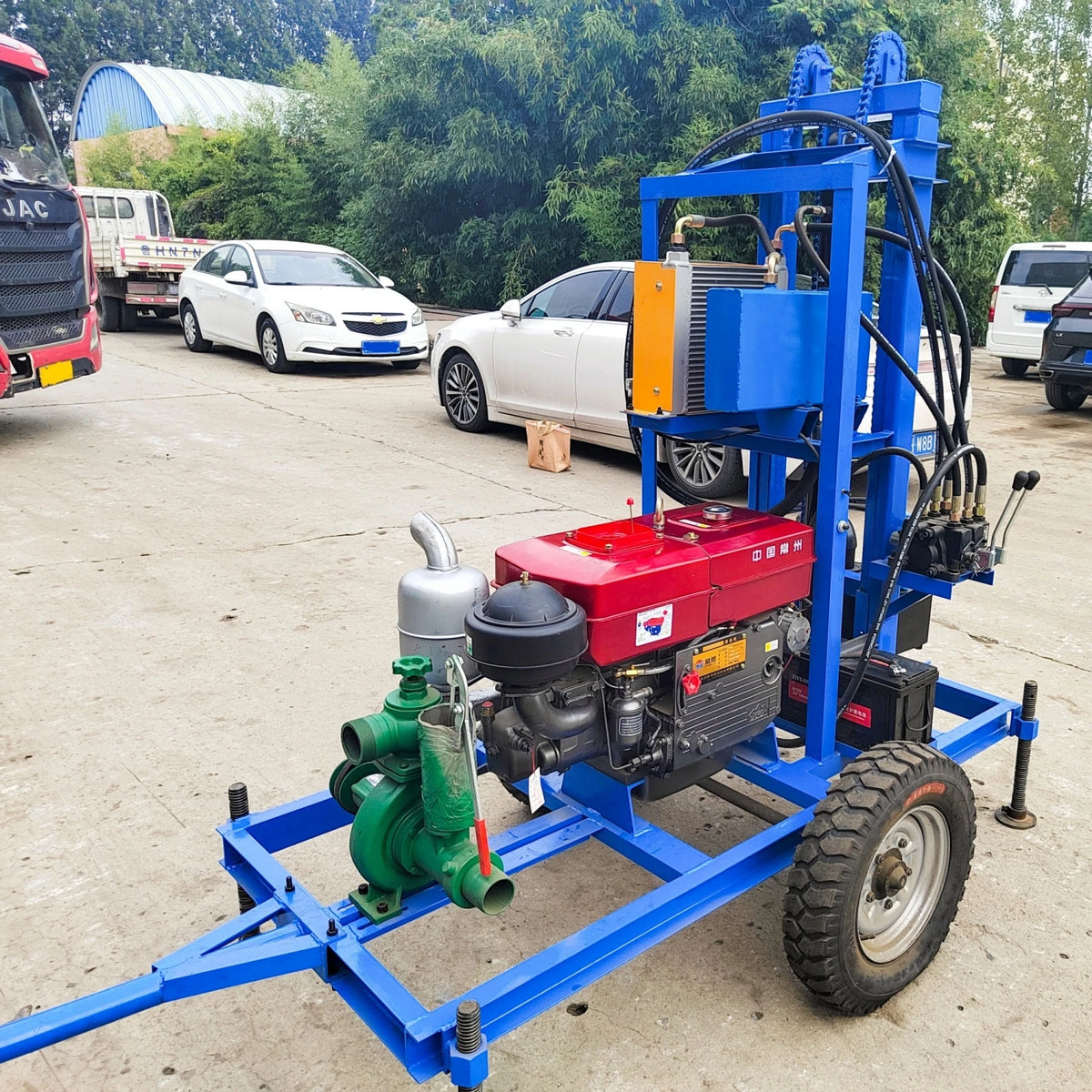 120m Portable Hydraulic Water Well Drilling Rig, Diesel Powered - view 3