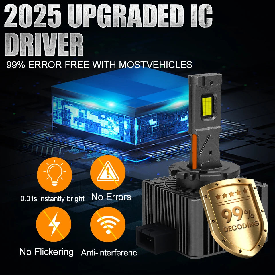 D3S D1S LED Headlights 1200W 160,000Lm Canbus - image 6