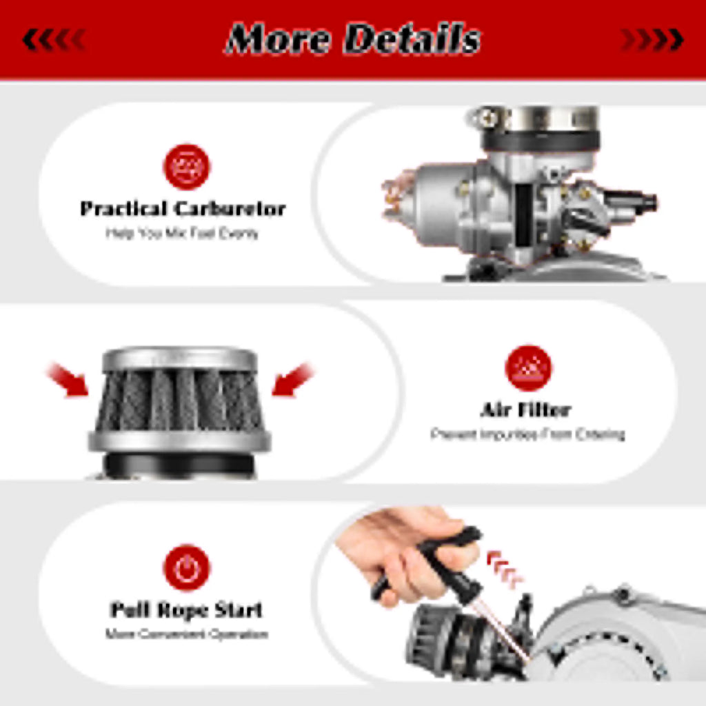 49cc 2-Stroke Racing Engine Kit for Mini Dirt Bikes and Pocket Bikes