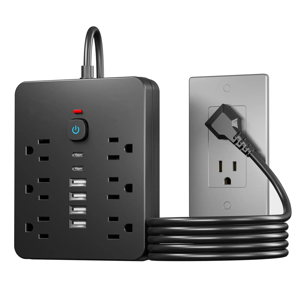 8-Outlet Surge Protector Power Strip with 6 USB Ports & 5ft Cord