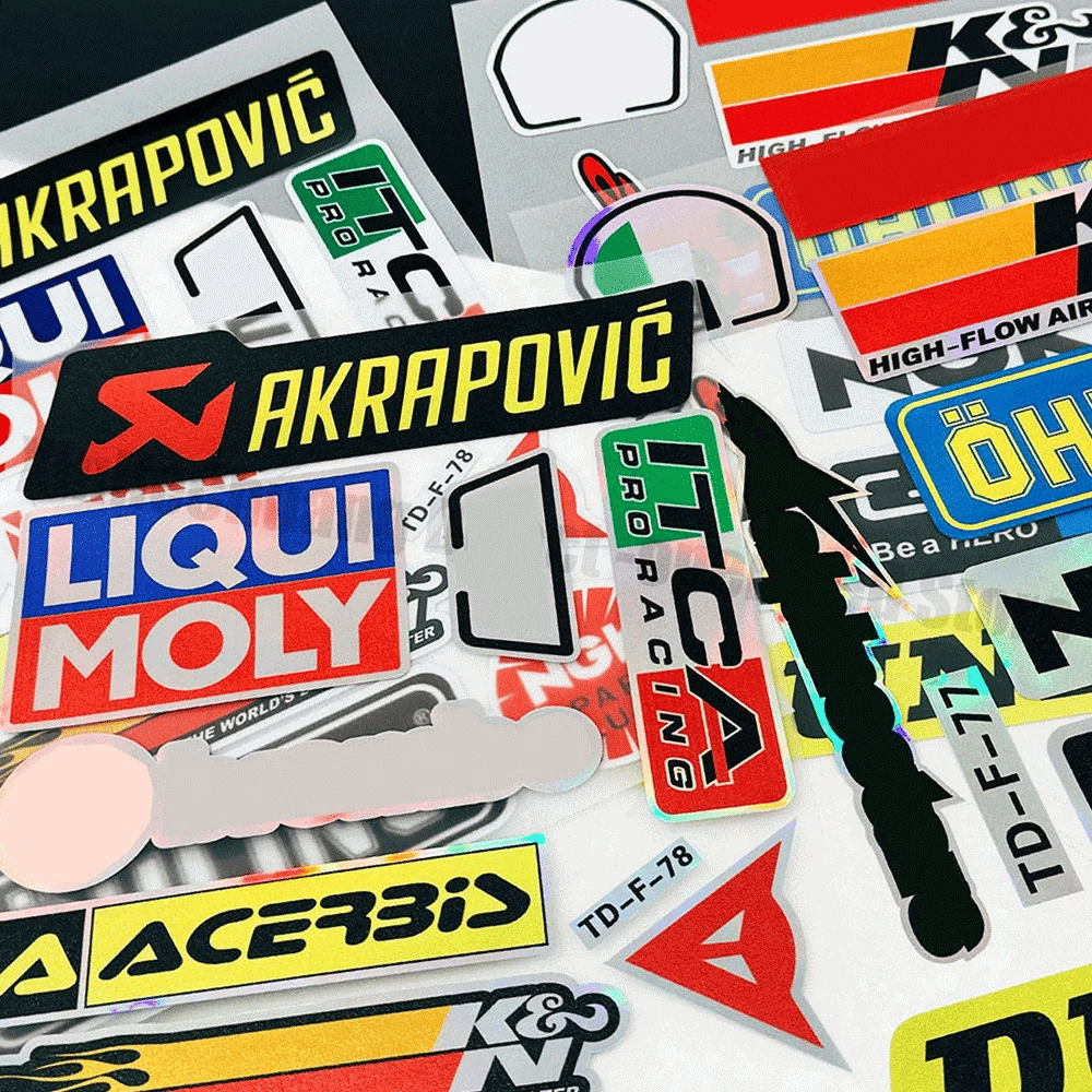Racing Sponsor-Style Reflective Decal Kit for Car, Motorcycle and Helmet