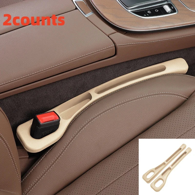 PU Leather Car Seat Gap Fillers with 2 Storage Grooves, Pair