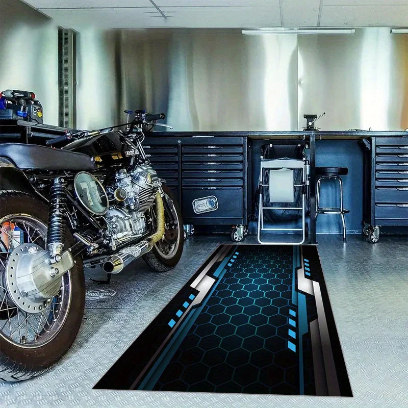 Motorcycle Garage Floor Mat Racing Display Oil and Wear Resistant Carpet for Workshop