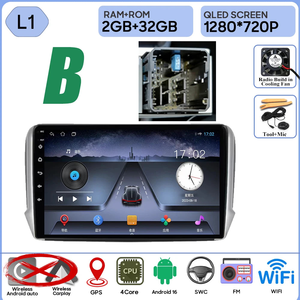 Peugeot 2008/208 10" Android 16 GPS Navigation Stereo (2012-2018) - image 10