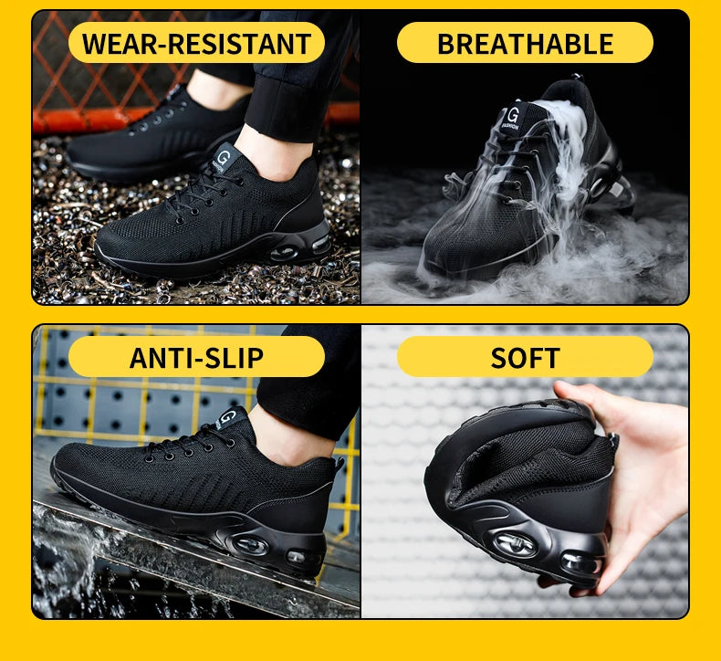 Men's Steel Toe Anti-Smash Work Sneakers & Tactical Boots - image 11