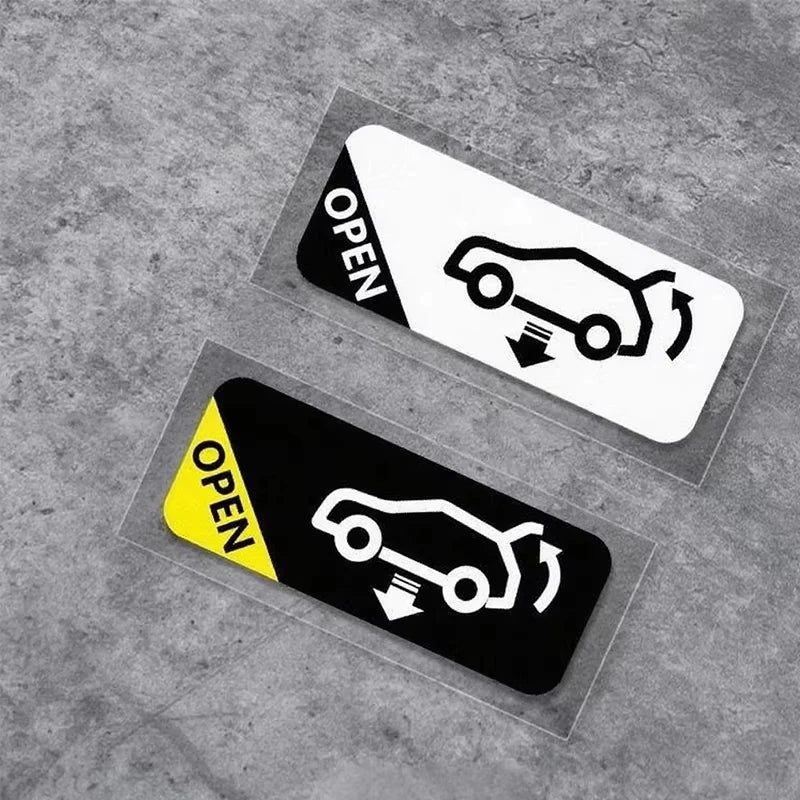 Automatic Trunk Warning Car Sticker, Waterproof Decal