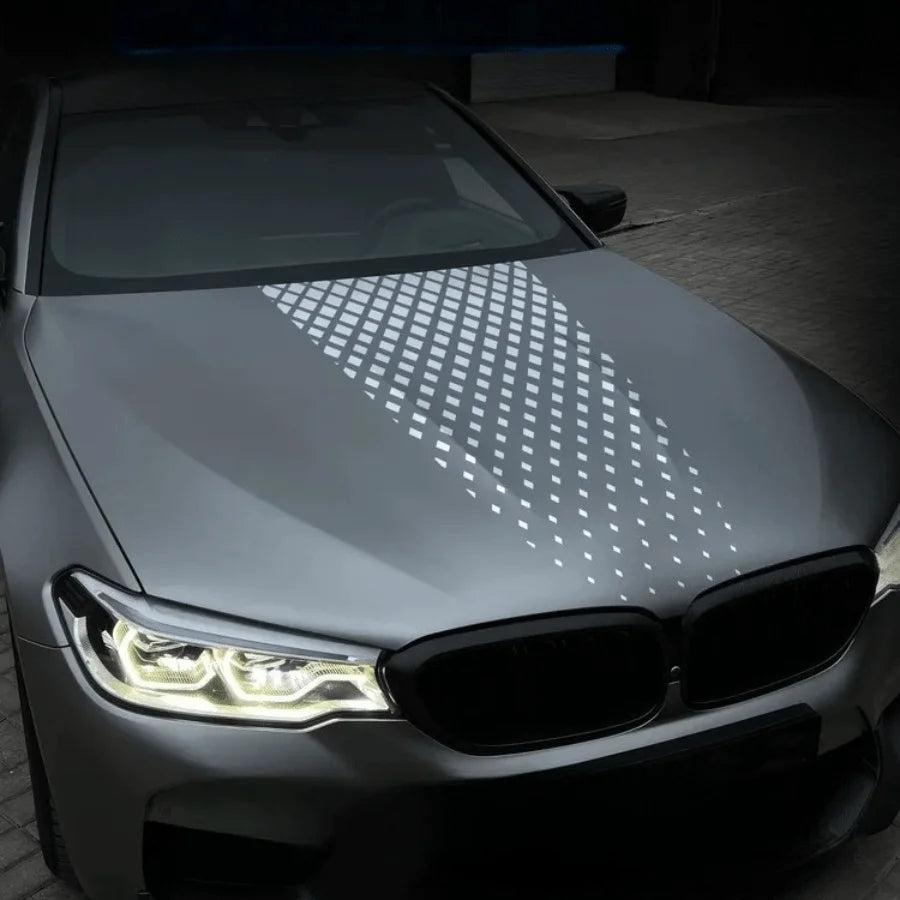 Diamond Grid Car Hood Sticker, Waterproof PVC Film for SUVs and Trucks