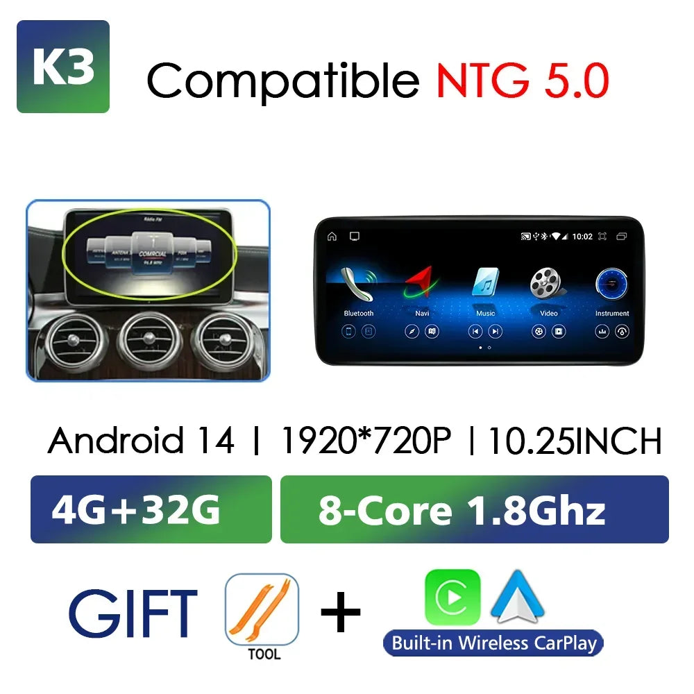 Wireless CarPlay Android Auto Screen for Mercedes C-Class W205 - image 11
