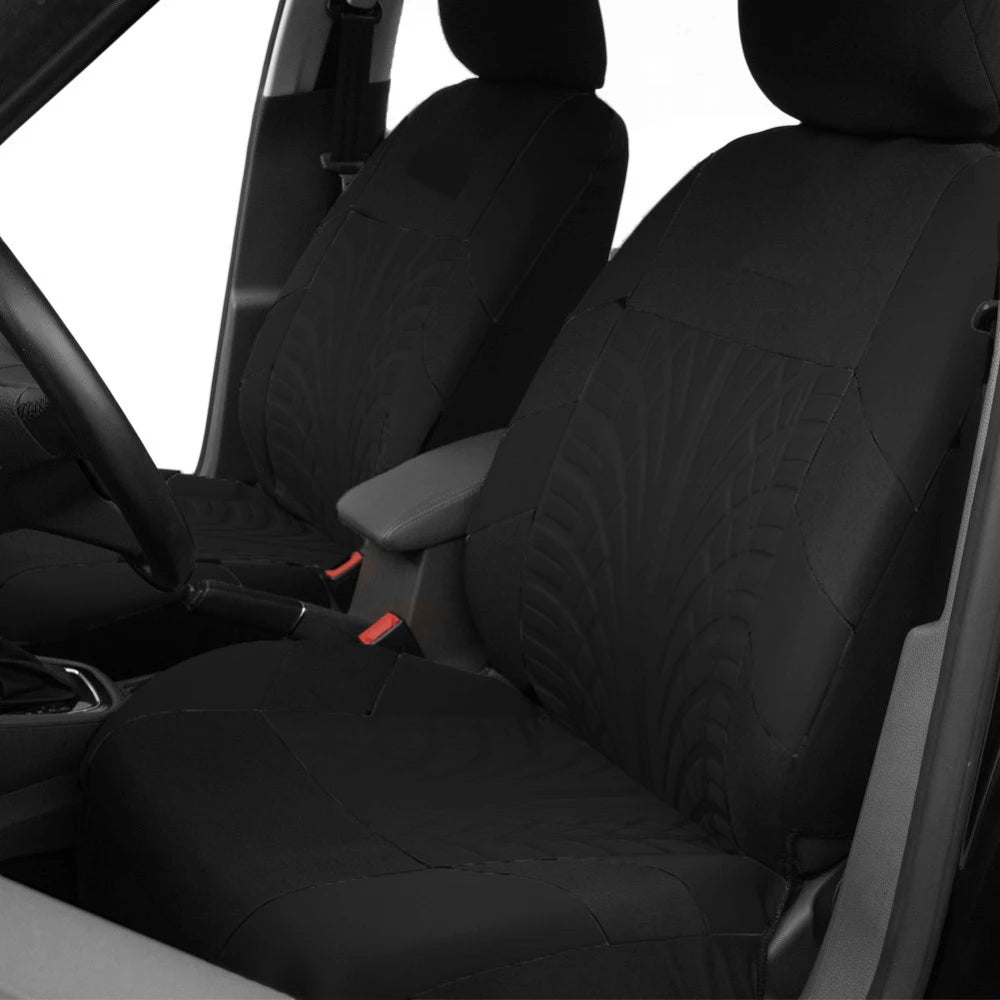 Universal 3D Car Seat Covers - Tire Track Design, Airbag Compatible - image 2