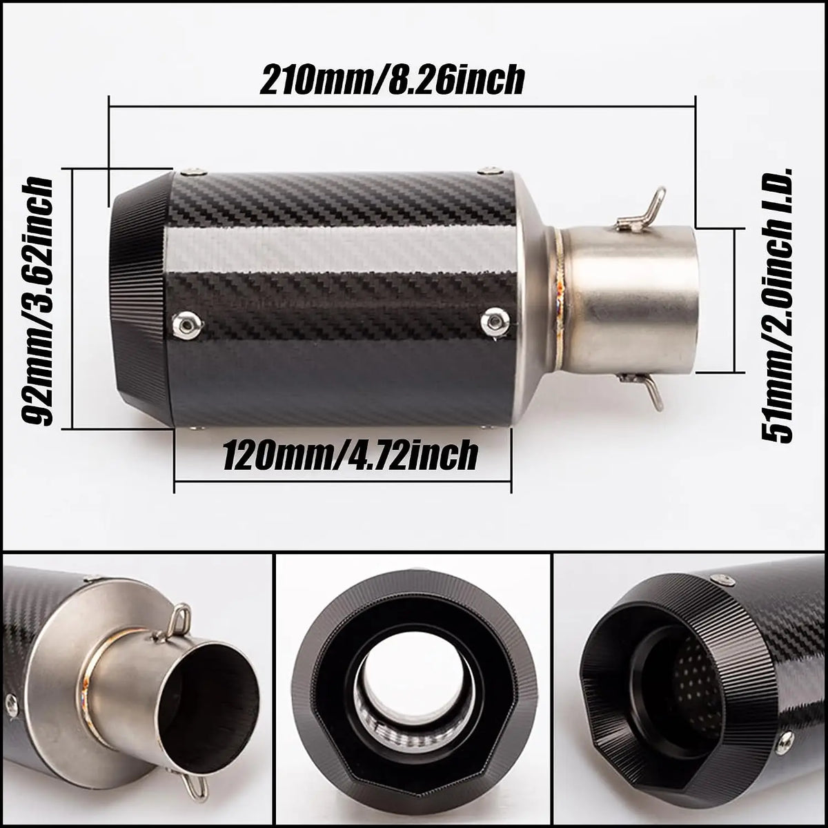 Carbon Fiber Exhaust Muffler for Kawasaki Z900 & GSX-R750 - image 6