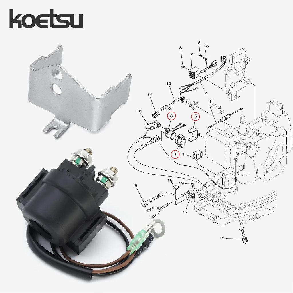 Starter Relay Assembly for Outboard Boat Engines, 2 and 4 Stroke - view 2