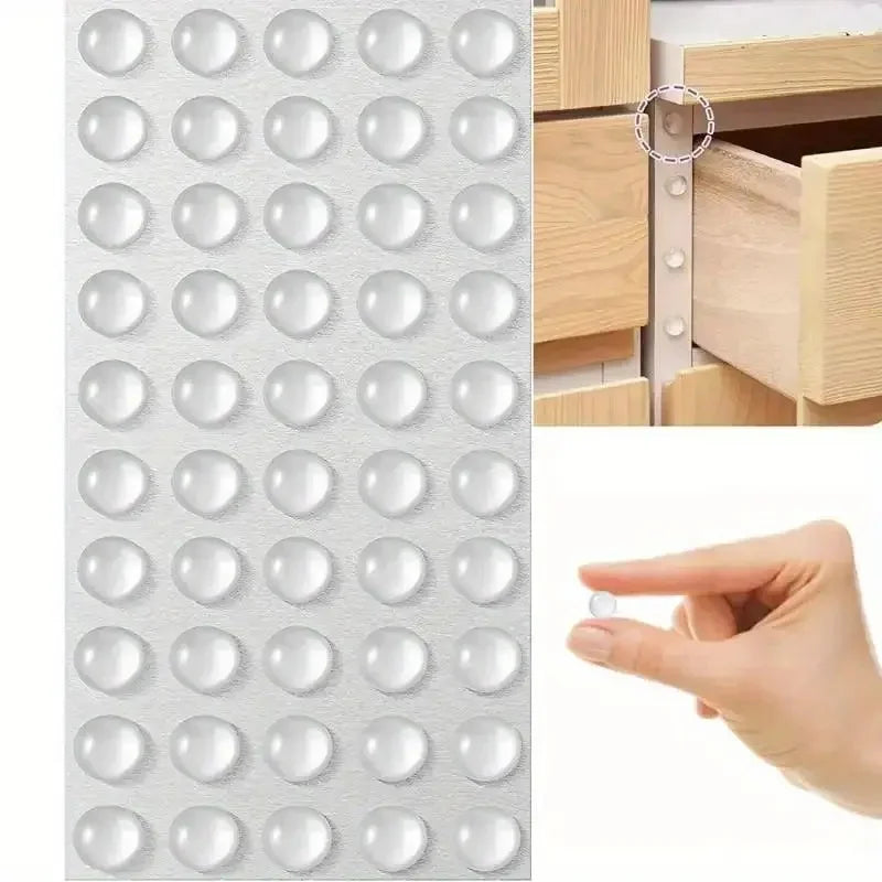 Clear Self-Adhesive Rubber Cabinet Door Bumpers, Sound Dampening