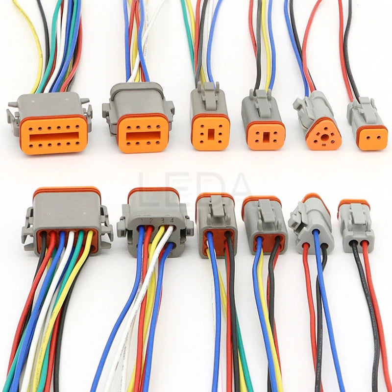 DT Waterproof Wire Connector with 15cm Leads, 2 to 12 Pin