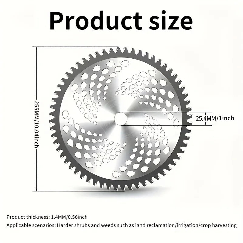 Lawn Trimmer and Wood Cutter Blade Disc, High-Strength Steel