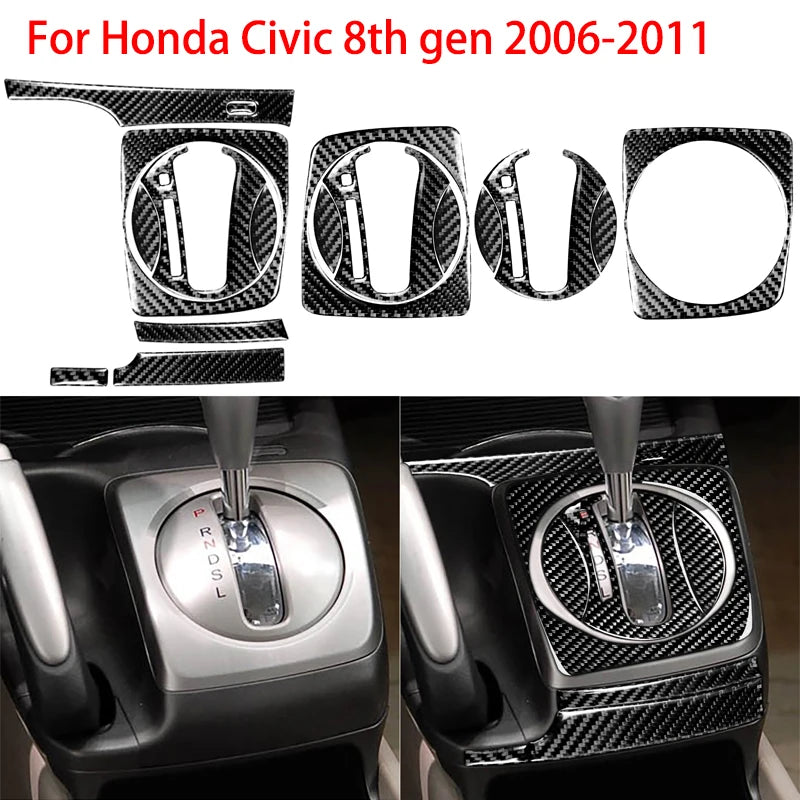 Carbon Fibre Gear Shift Panel Trim for Honda Civic 2006-2011