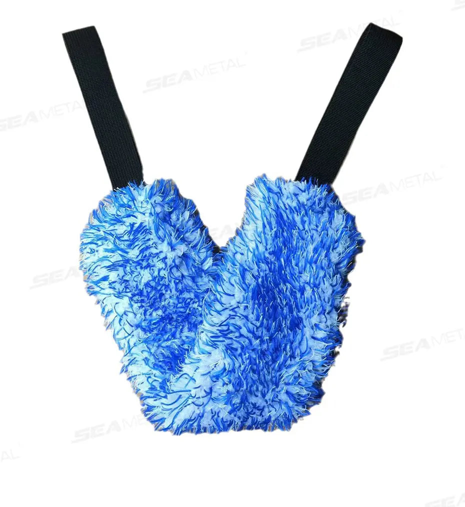 Plush Wheel Wash Towel with Double-Sided Strap