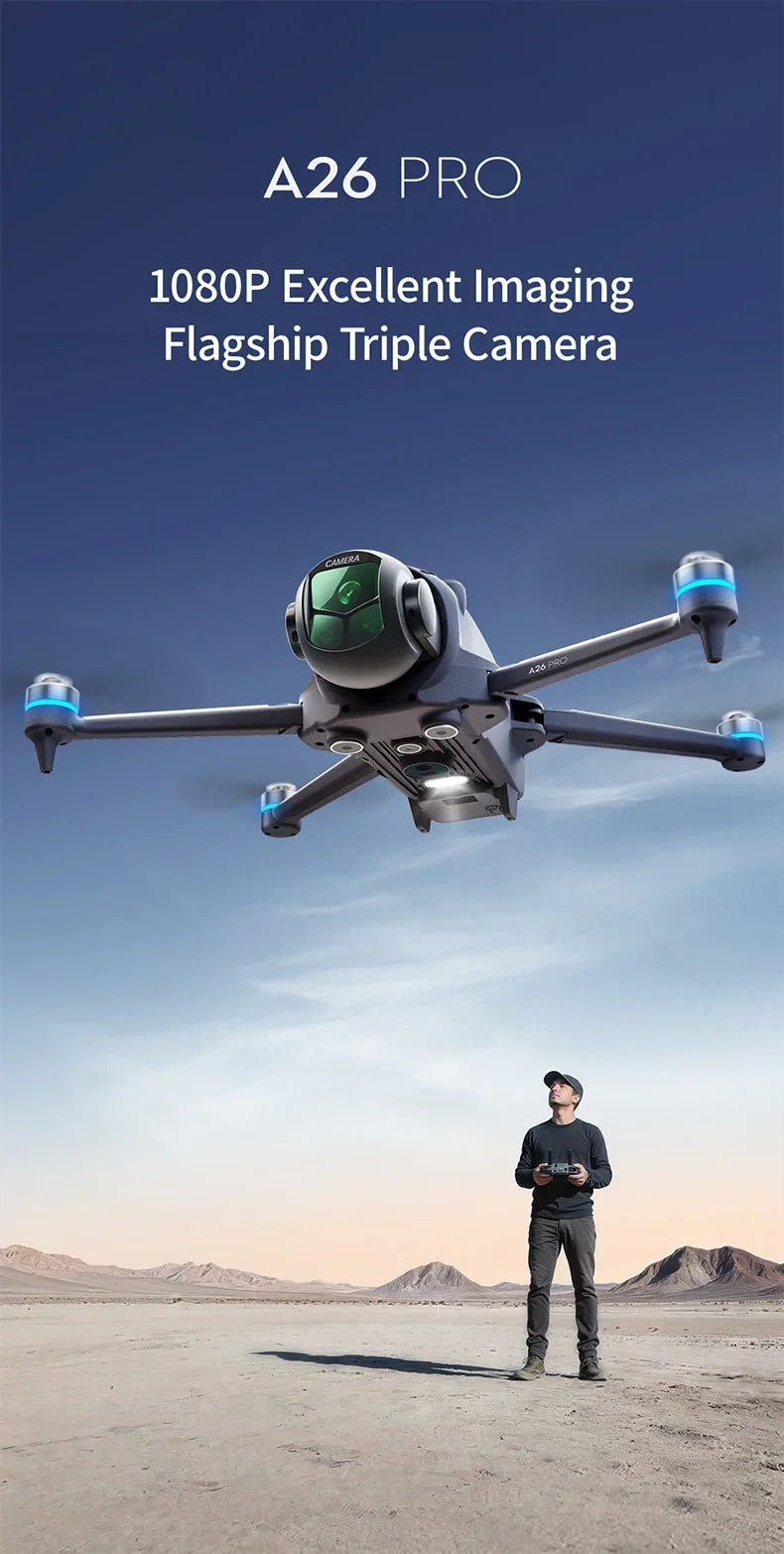 Lenovo A26 Pro Drone 4K Triple Camera FPV Foldable RC Quadcopter - image 7