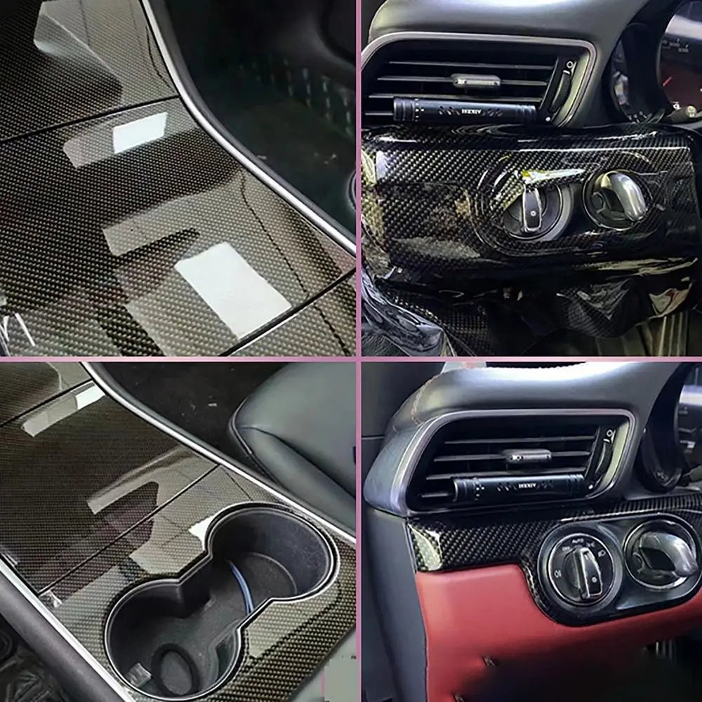 50 x 30cm Carbon Fiber Vinyl Wrap Film, High Gloss 3D 6D Effect - view 9