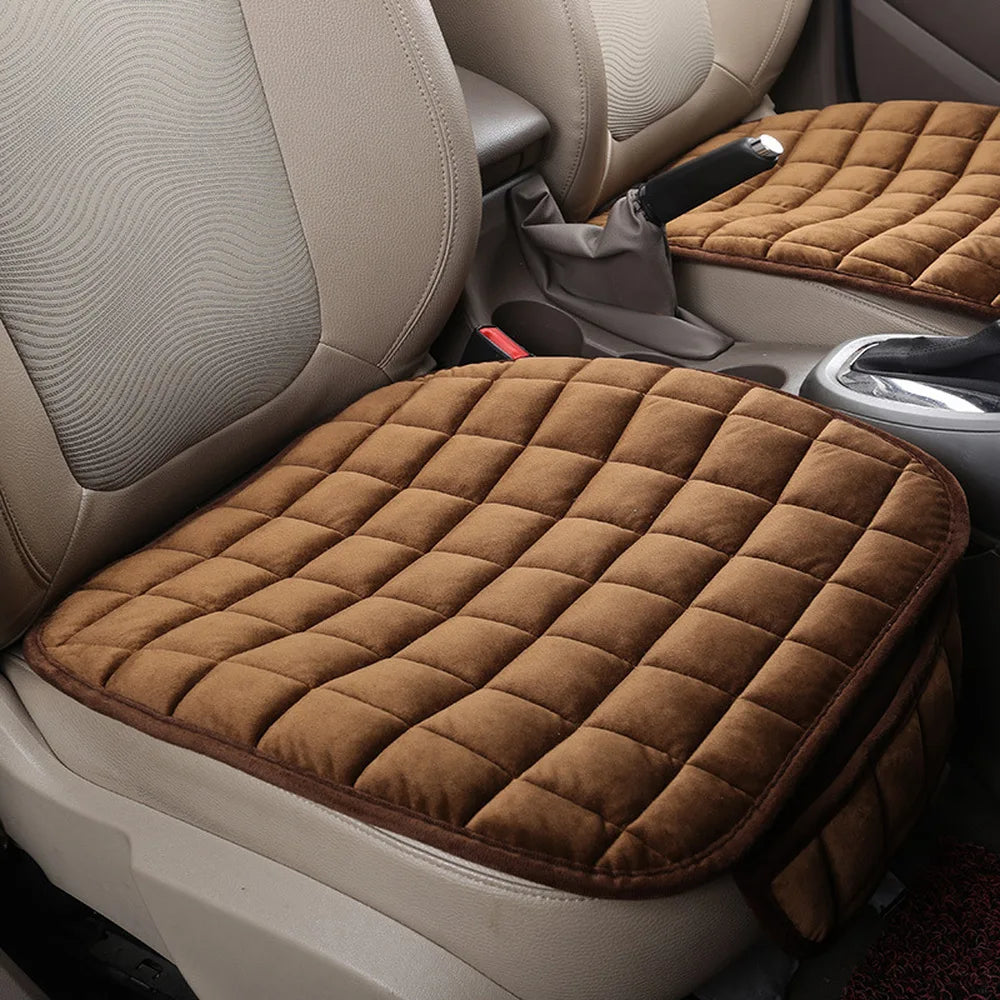 Plush Winter Car Seat Cushion with Anti-Slip Backing