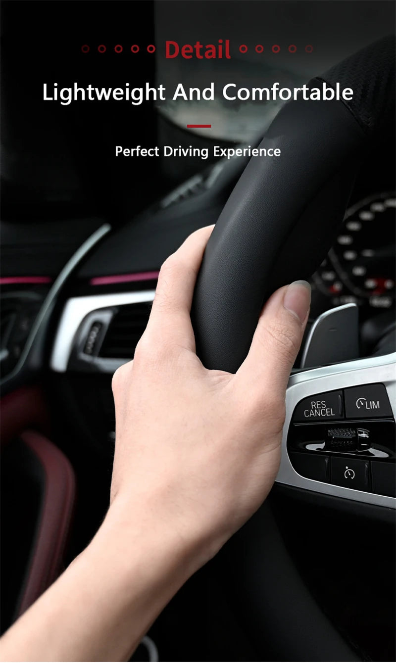 Universal Microfiber Leather Steering Wheel Cover for Chevy - image 12