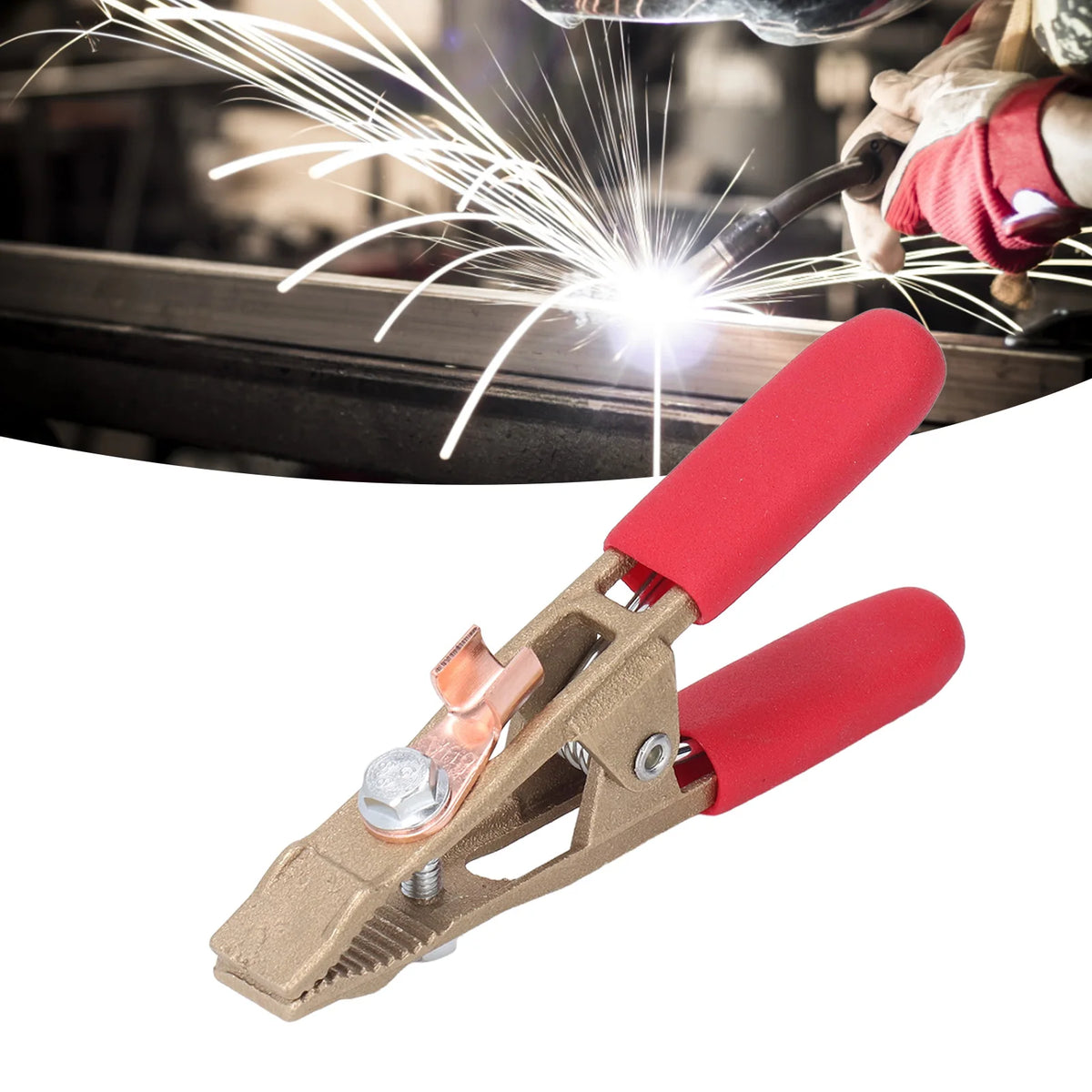 A Shape Earth Wire Clamp Brass Grounding Work Clamp Electric Argon Arc Welding Pliers 260A Earth Wire Clamp Grounding Work Clamp