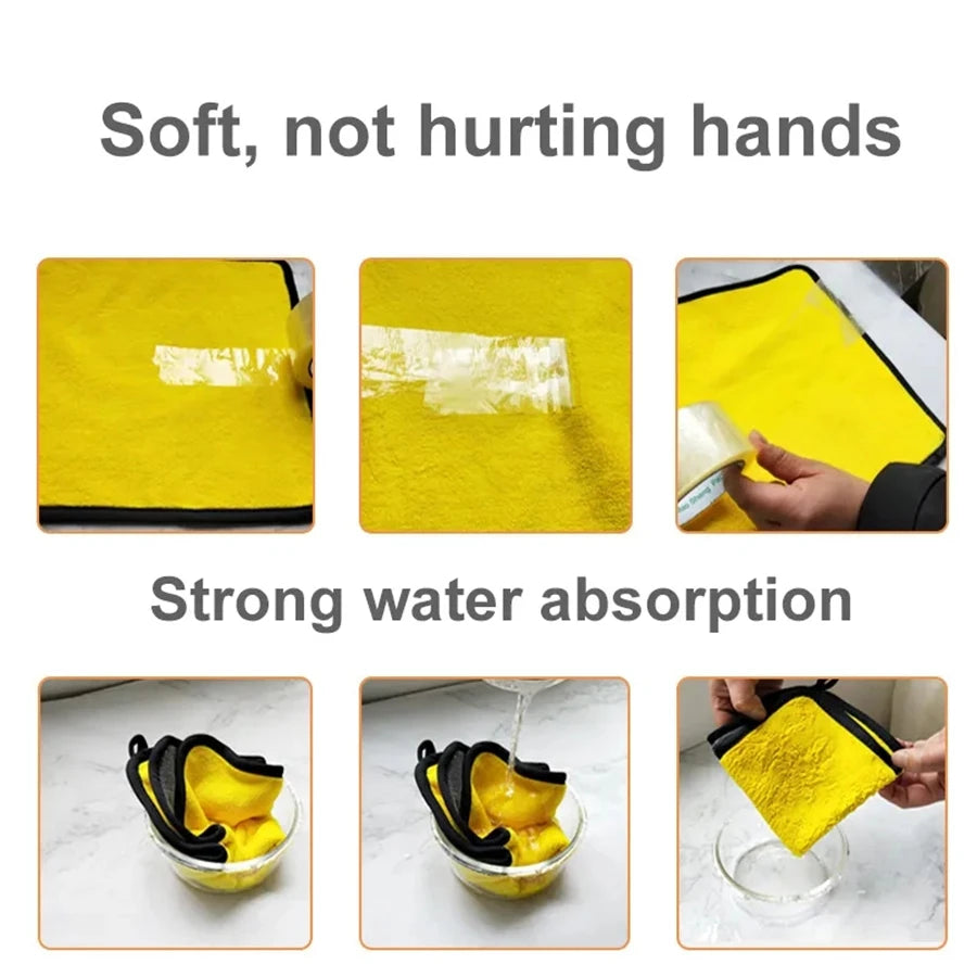 Double Layer Microfiber Car Wash and Drying Towels, 1, 2 or 6 pcs