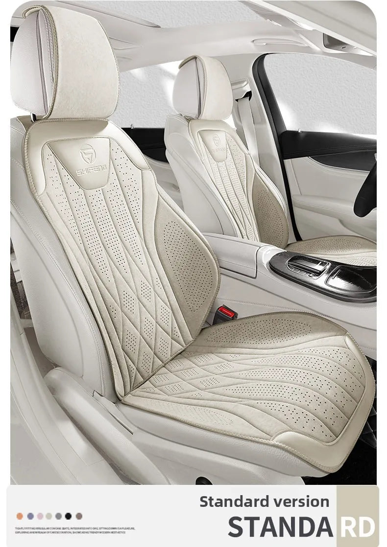 Perforated Suede-Finish Car Seat Covers, Single, Pair or Rear
