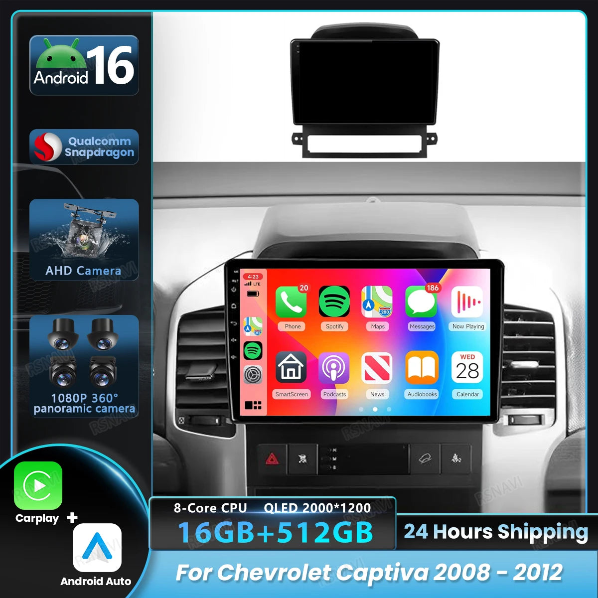 9 Inch Android CarPlay Radio for Chevrolet Captiva 2008-2012