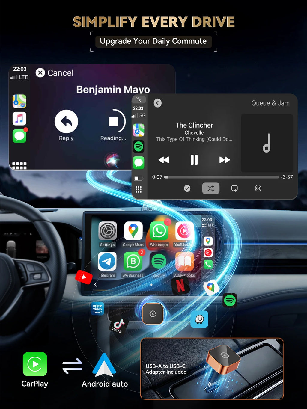 Wireless CarPlay Adapter - Plug & Play for Android Auto - image 3