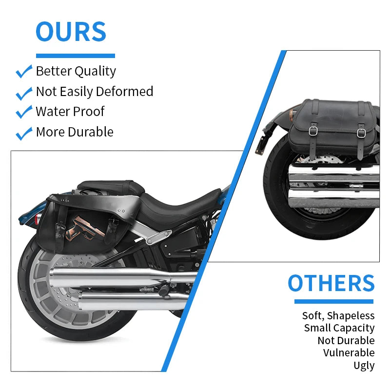 Waterproof PU Leather Motorcycle Saddlebags, Universal - image 5