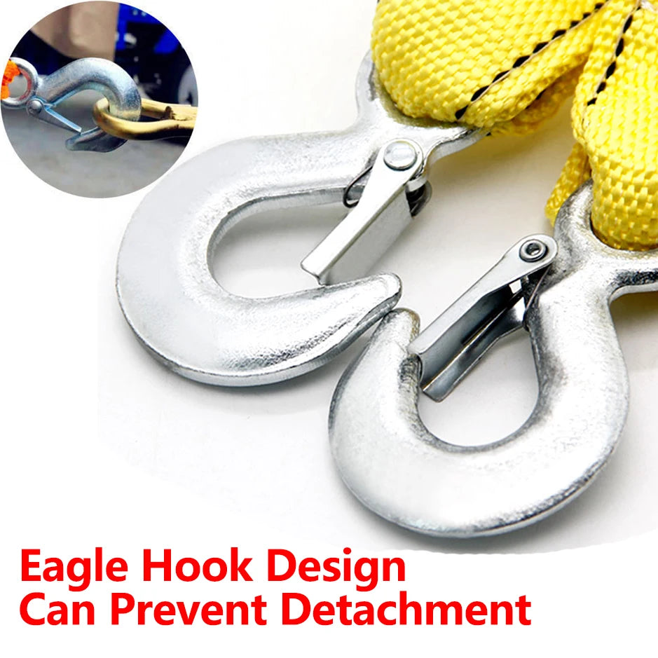 Universal 5-Ton Tow Rope with Hooks – Road Recovery