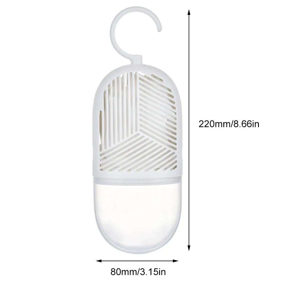Hanging clothes dehumidifier box, anti-mould moisture absorber with hook