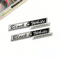 2 Pcs 3D Aluminum Car Emblem Stickers - Black & White Universal Decals - image 6