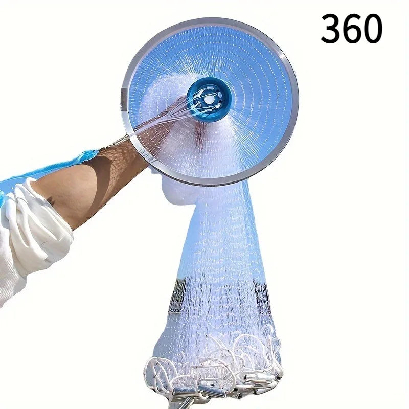 6ft Aluminium Ring Hand-Thrown Fishing Cast Net with Sinkers - view 2