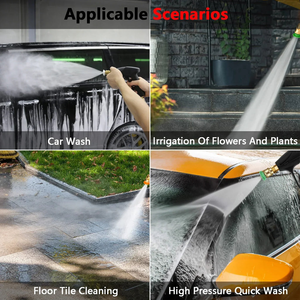 Short Pressure Washer Gun with 5 Nozzles, High Pressure Car Wash Gun Kit