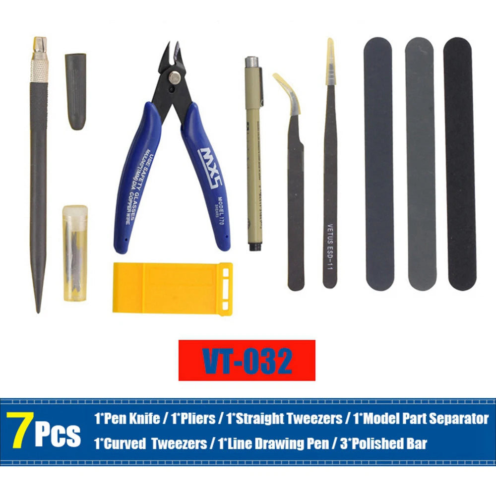 DIY Model Making Basic Tools for Craft Model Car Hobby Building Repairing Assembly Tool Handmade Scissors Tweezers Building Kit