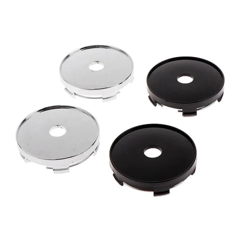 Black 60mm Wheel Hub Caps (4-Pack) – Universal Car Wheel Styling