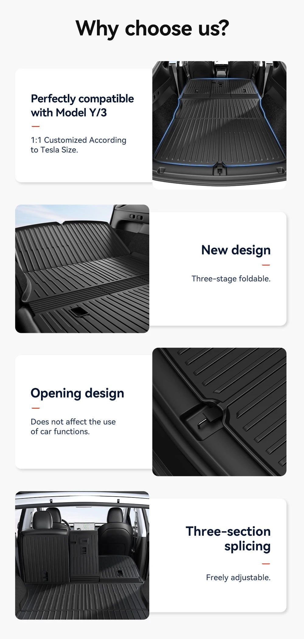 All-Weather TPE Trunk Mat for Model Y and Model 3