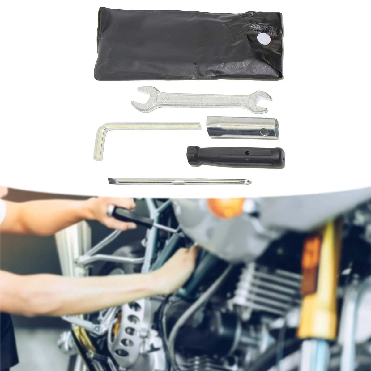 5Pcs Motorcycle Repair Tool Kit with Organizer Bag and Sleeves for Electric Bikes