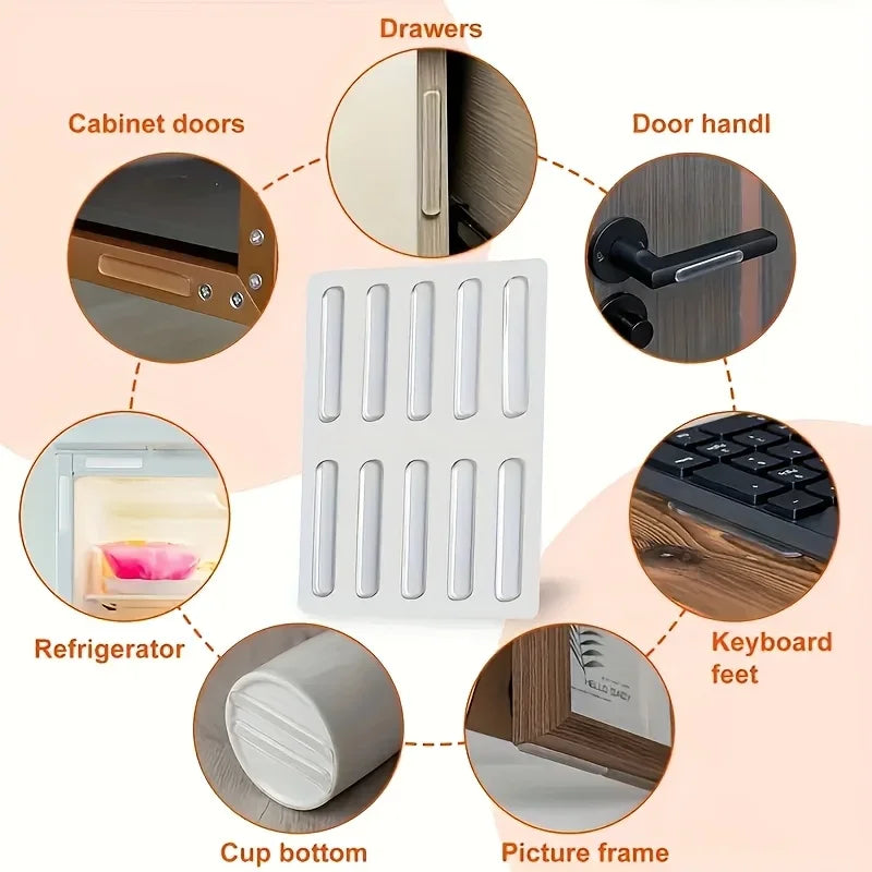 Clear Self-Adhesive Silicone Bumper Pads for Cabinets and Furniture - view 10
