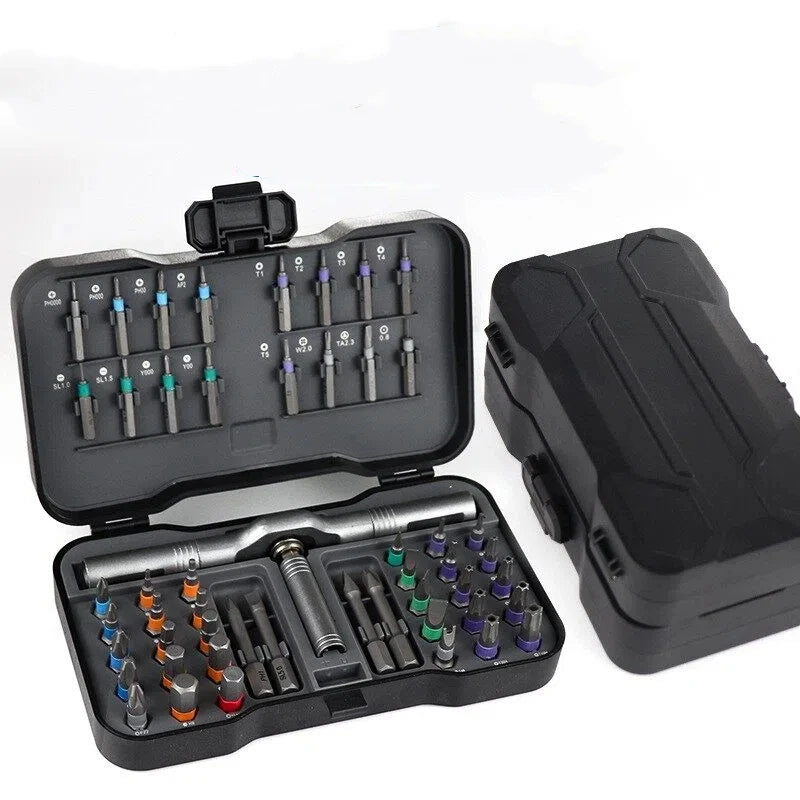 Precision 66in1 Magnetic Ratchet Screwdriver Set Detachable T-Handle Magneticizer Fix Furniture, Electronics & Bicycle