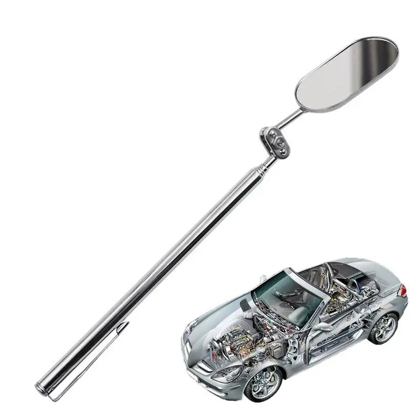 Automobile Repair Inspection Mirror Telescopic Mirror 360-Degree Rotating with LED Light Folding Elliptical Retractable Mirror